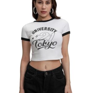 printed crop t shirt